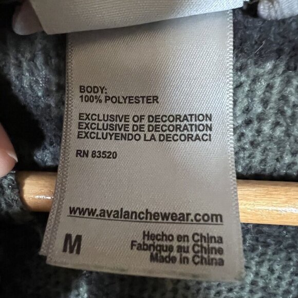 Avalanche Camo Fleece Quarter Zip Jacket Long Sleeve Casual Men's Medium - Picture 6 of 9